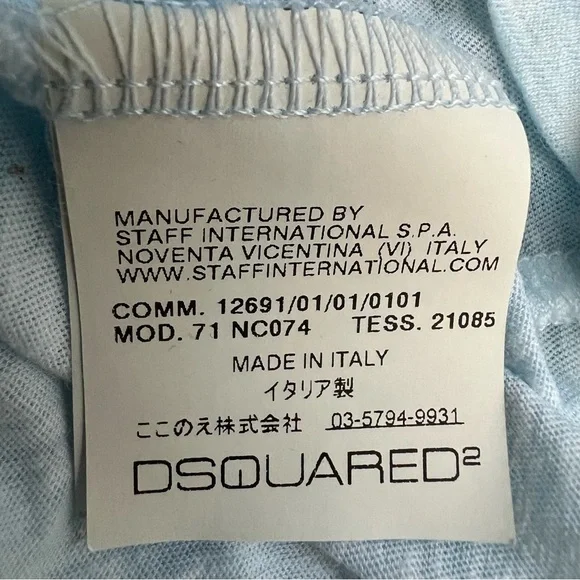 Men's "DSQUARED2" Light Blue Tank Top